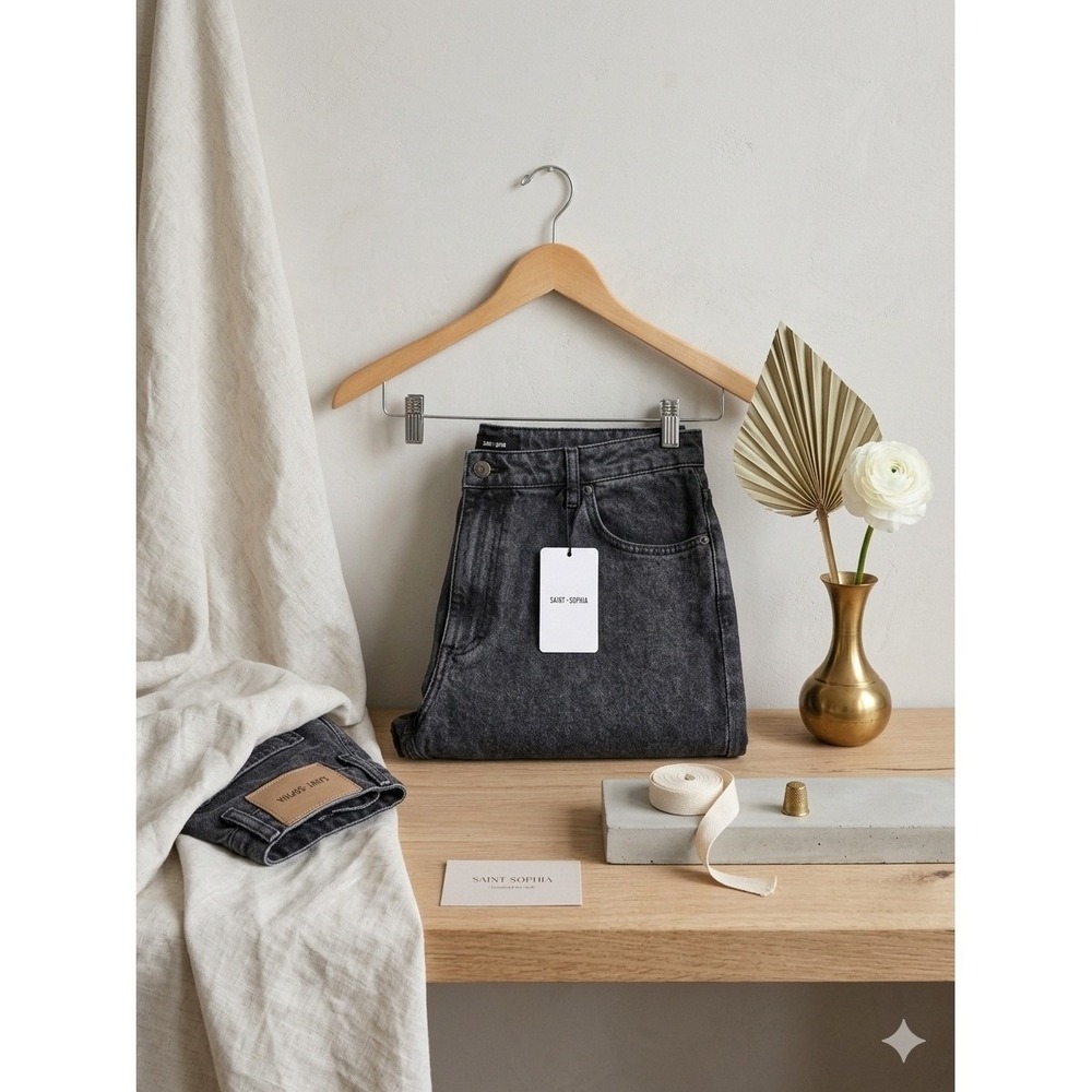 Saint‎ + Sofia Black Slim Mom Jeans High Rise Denim Women's 32uk 12us